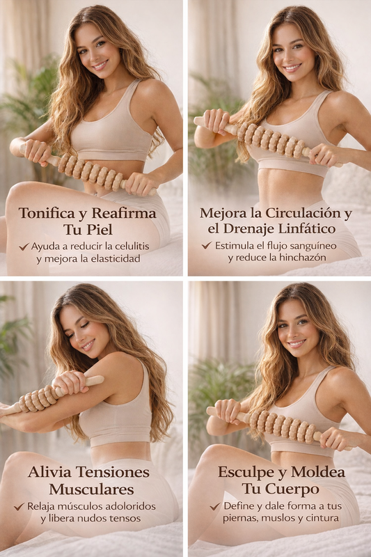 Masajeador de madera portátil para relajación muscular!