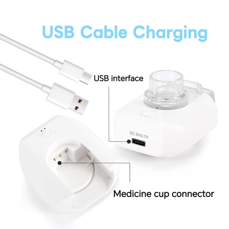 Handheld Ultrasonic Nebulizer, Portable Home Nebulizer, Rechargeable Mesh Nebulizer, Includes Face Mask and Mouthpiece, Features a Compact and Self-Cleaning Design, Suitable for Home Use, Travel, and Respiratory Assistance.